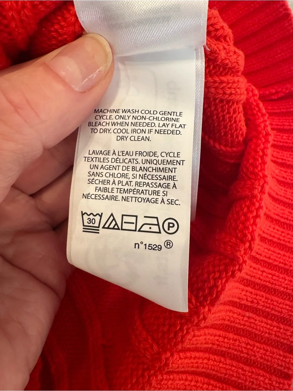Ralph Lauren Red Cable-Knit Crewneck Sweater - Picture 3 of 4